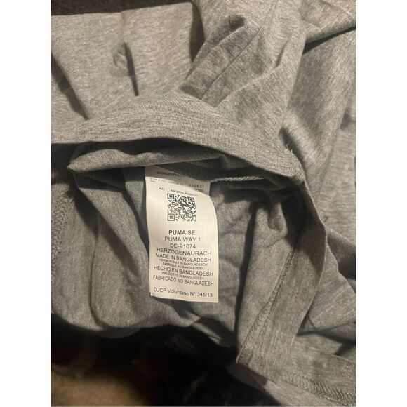 New Puma Mens Gray Crew Neck Relaxed Fit Long Sleeve T-Shirt Size Medium - Picture 11 of 16